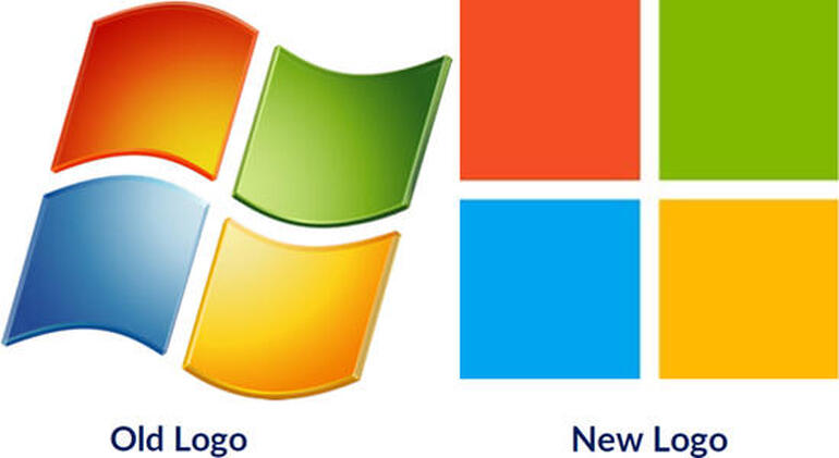 Logo Microsoft vecchio e nuovo