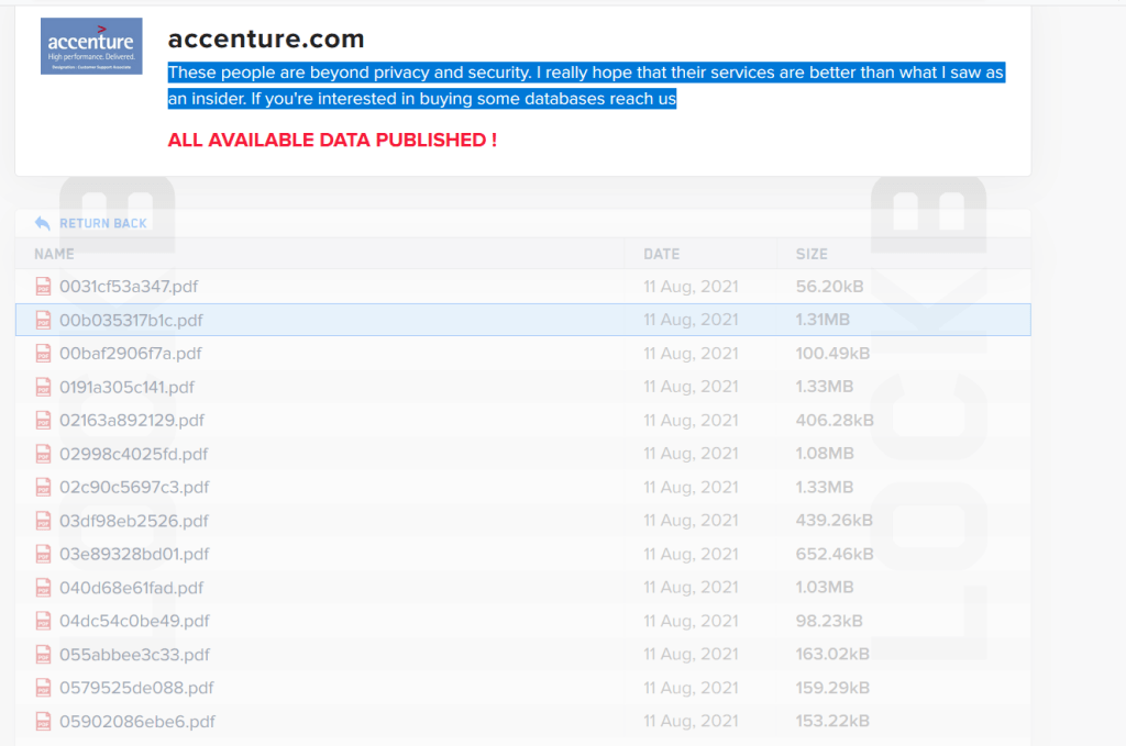 Accenture Lockbit 2.0