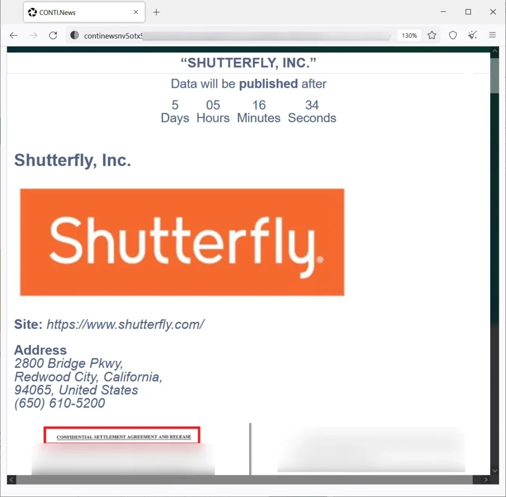 shutterfly and conti